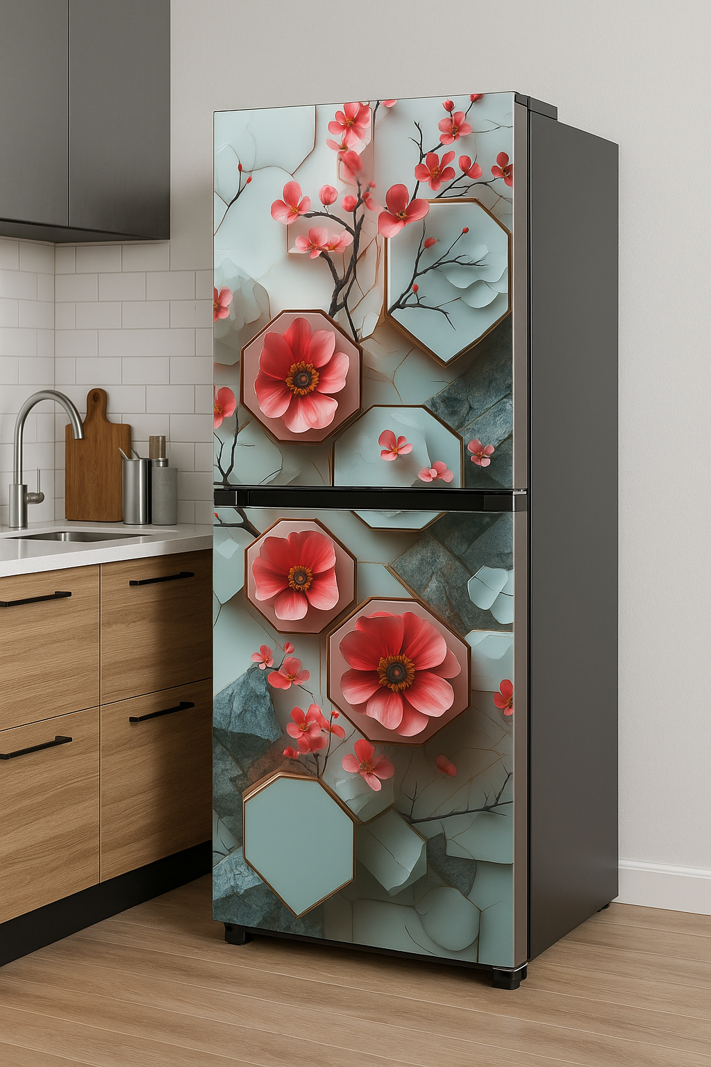 Shopper52 Decorative Wallpaper for Fridge Refrigerator Home and Office Fridge Stickers