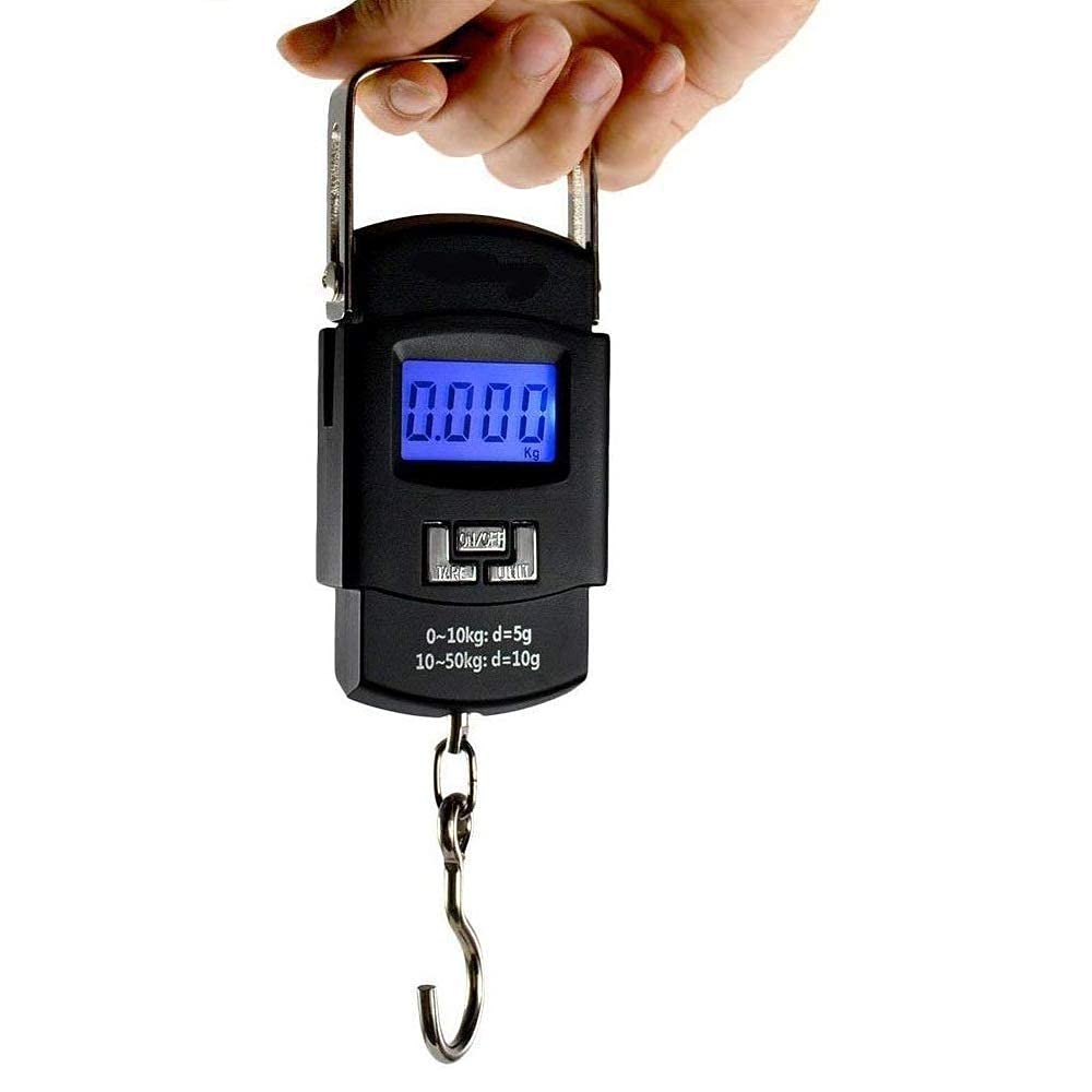 Portable Digital 50 Kg Weighing Scale with Metal Hook Electronic Portable Fishing Hook - 50KGSCALE