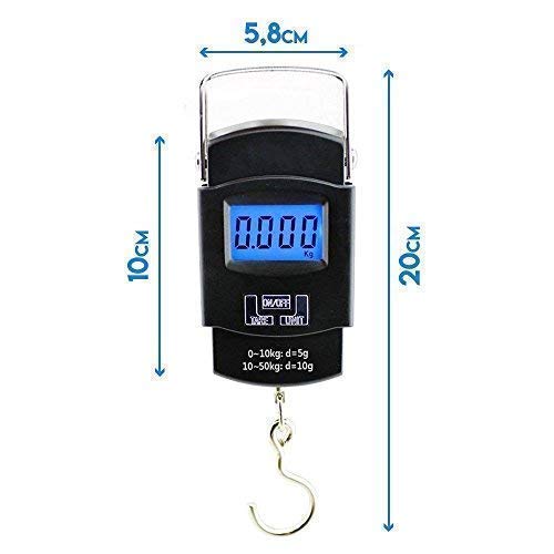 Portable Digital 50 Kg Weighing Scale with Metal Hook Electronic Portable Fishing Hook - 50KGSCALE