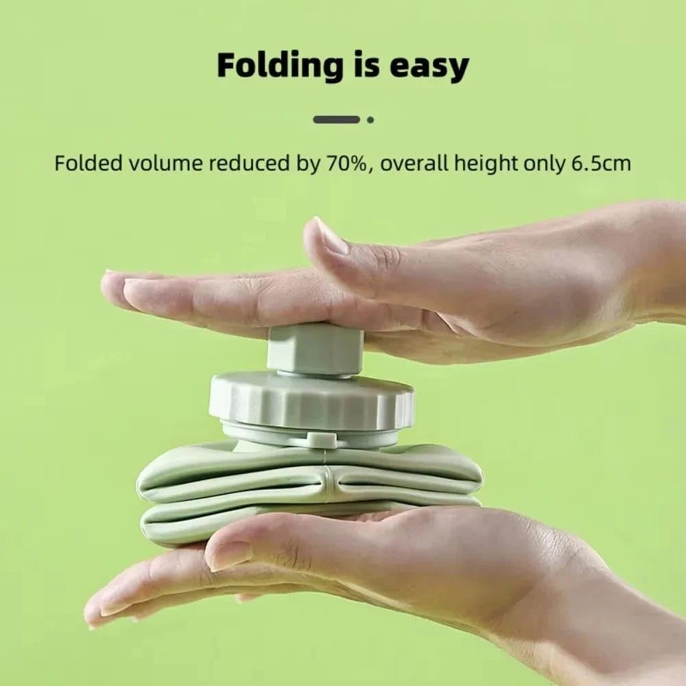600ML Silicone Collapsible Water Bottle – Leakproof Folding Travel Bottle, BPA-Free Food Grade, Lightweight & Reusable for Gym, Office, School & Outdoor (Green)