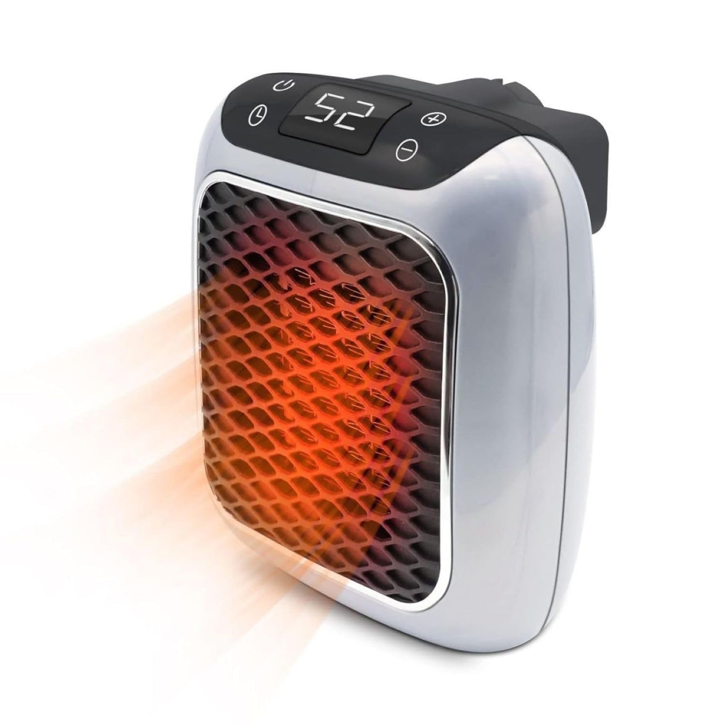 800W Portable Plug-In Space Heater with Digital Thermostat & Timer – Compact Wall Socket Mini Heater, Fast Heating, Energy Efficient, Silent Operation for Bedroom, Office & Bathroom (220V)