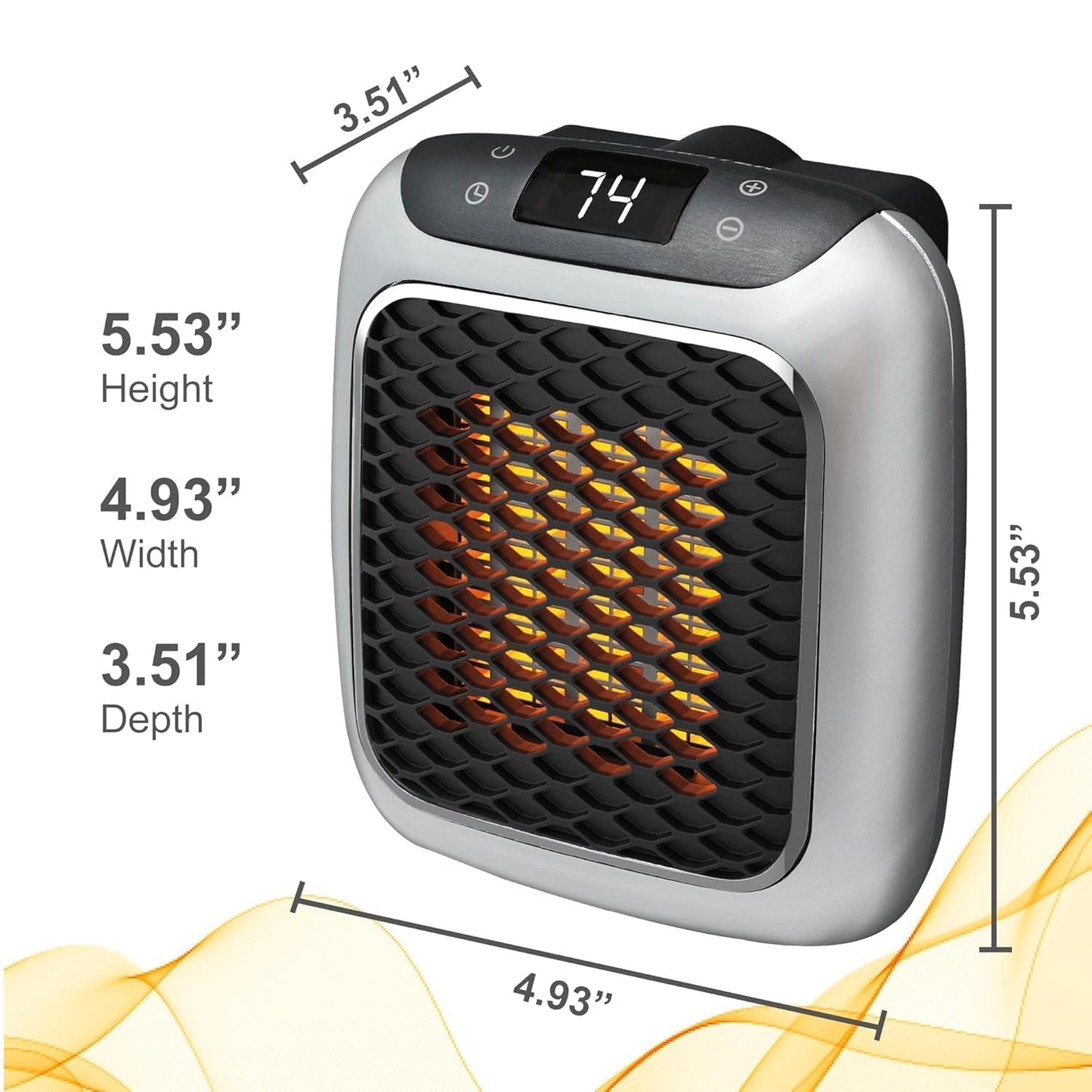 800W Portable Plug-In Space Heater with Digital Thermostat & Timer – Compact Wall Socket Mini Heater, Fast Heating, Energy Efficient, Silent Operation for Bedroom, Office & Bathroom (220V)