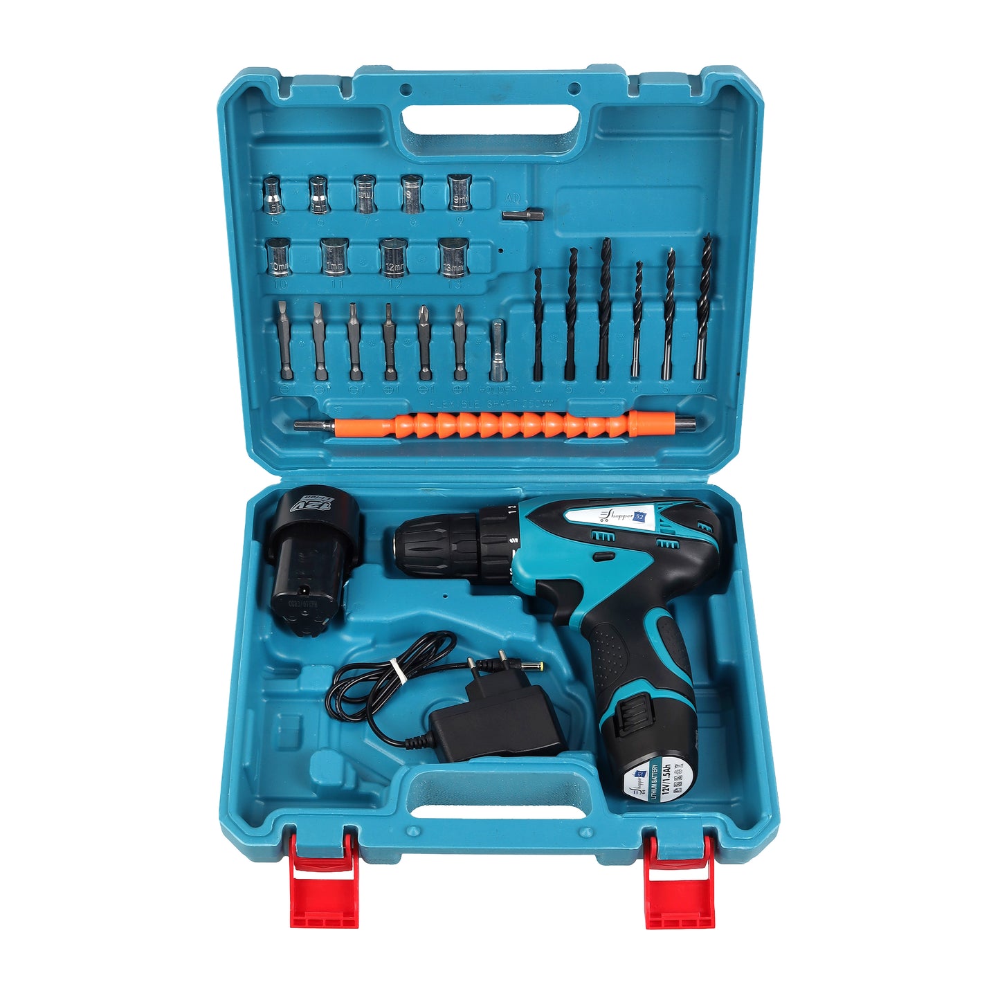 10mm Cordless Drill Machine with 12V Li-ion Dual Speed Keyless Chuck Drill and Batteries - AUTO-DRLTOOL-01