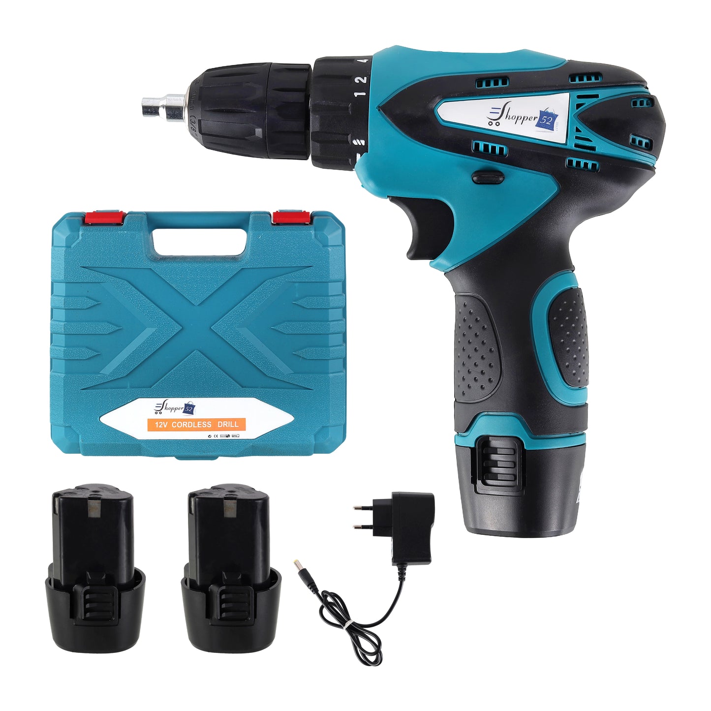 10mm Cordless Drill Machine with 12V Li-ion Dual Speed Keyless Chuck Drill and Batteries - AUTO-DRLTOOL-01