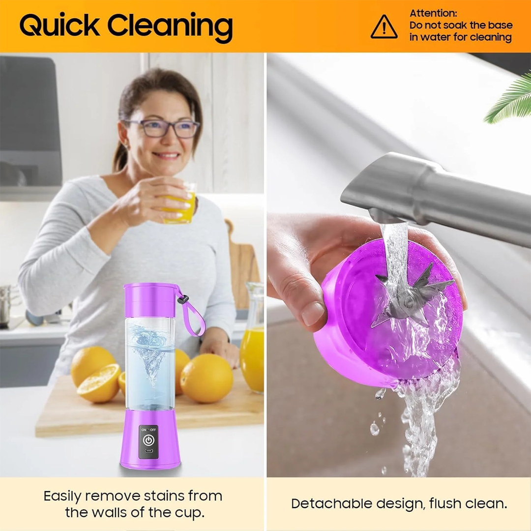 Portable USB Electric Juicer & Blender With 6 Stainless Steel Blades