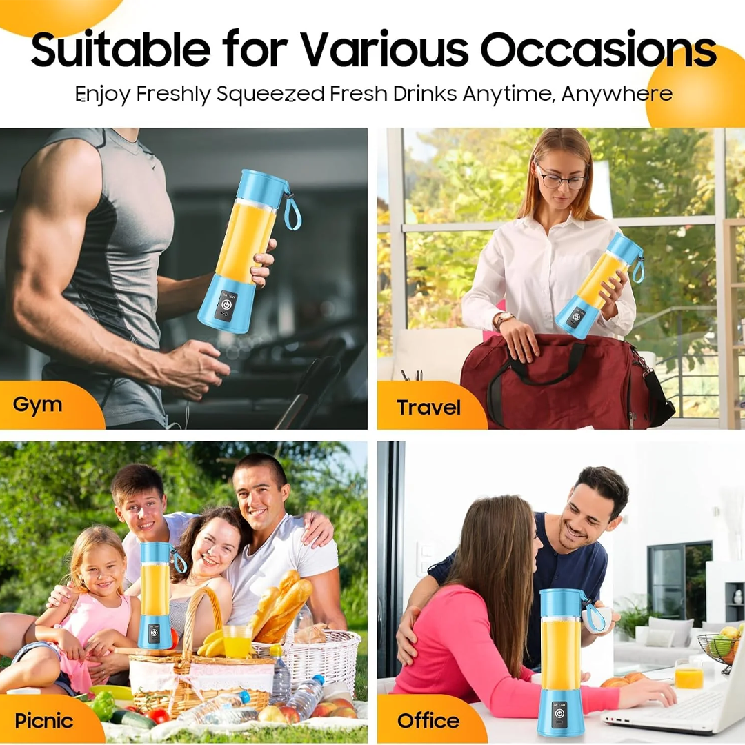 Portable USB Electric Juicer & Blender With 6 Stainless Steel Blades