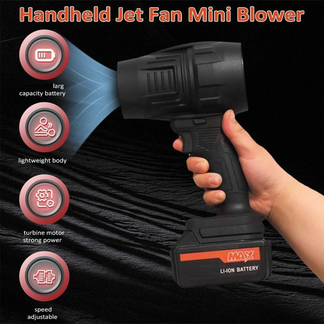 48V Cordless Handheld Turbo Jet Blower | High-Speed Air Duster & Leaf Blower | Rechargeable & Portable