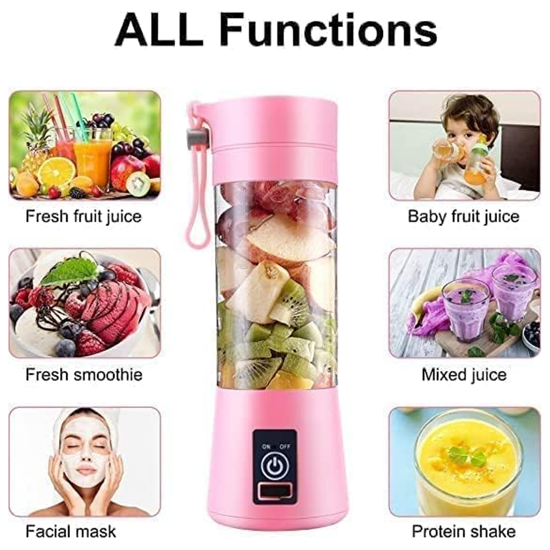 Portable USB Electric Juicer & Blender With 6 Stainless Steel Blades