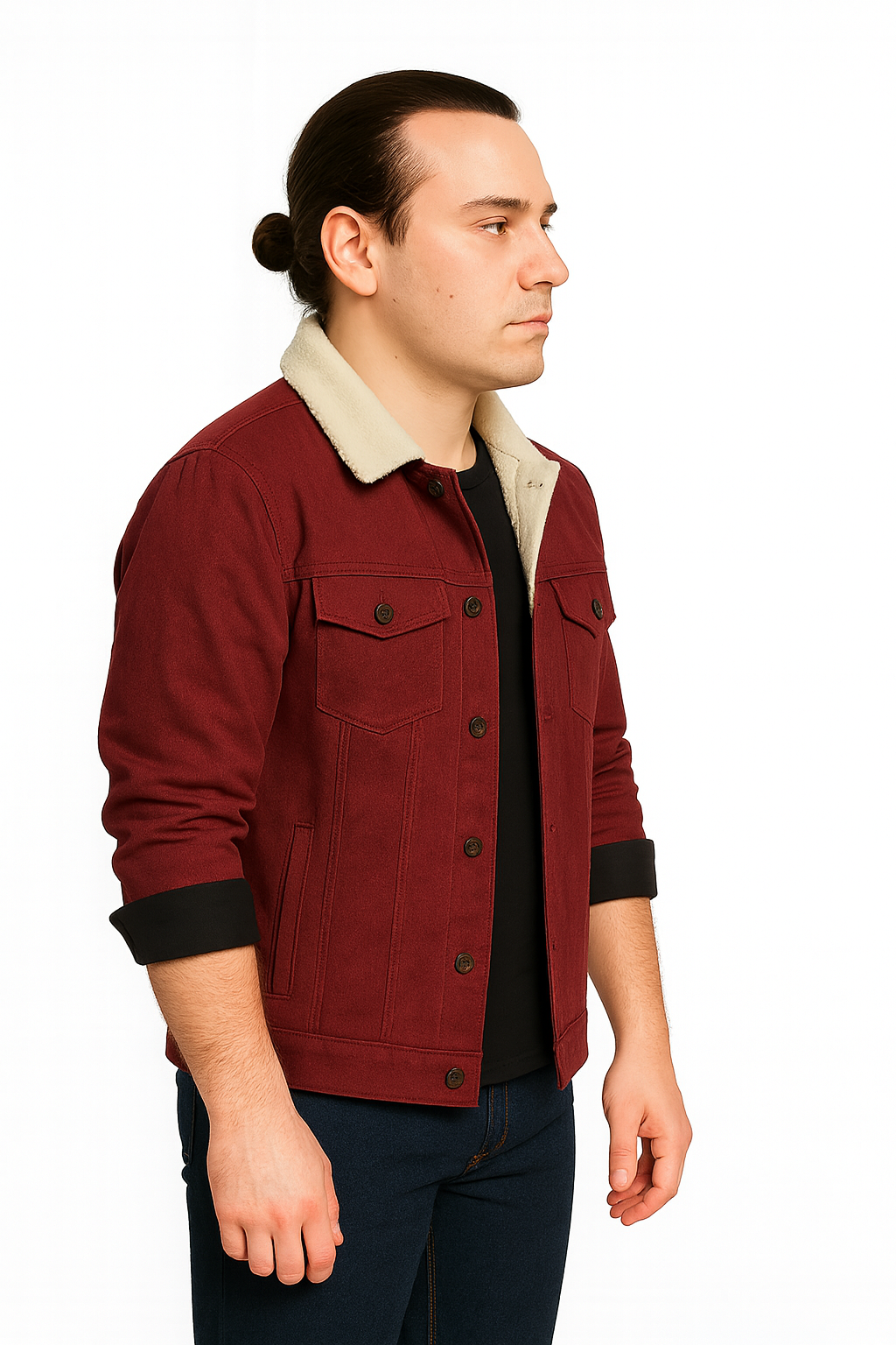 Men Regular Fit Washed Full Sleeve Toned Denim Jacket - JK-FUR-MR