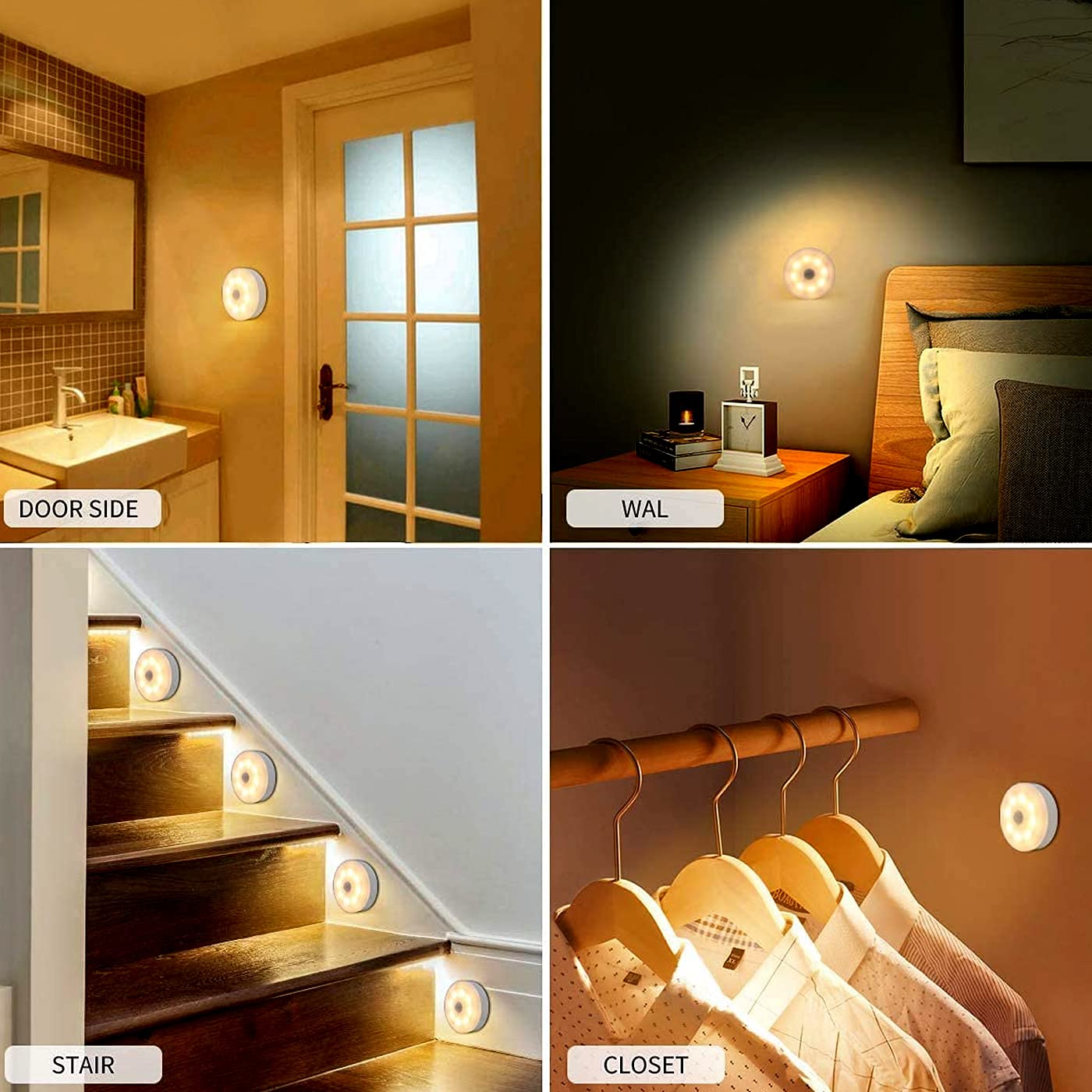 Led USB Rechargeable Lamp Motion Sensor Light Sensing Battery Powered Nightlight Wall Light - LEDLIGHT
