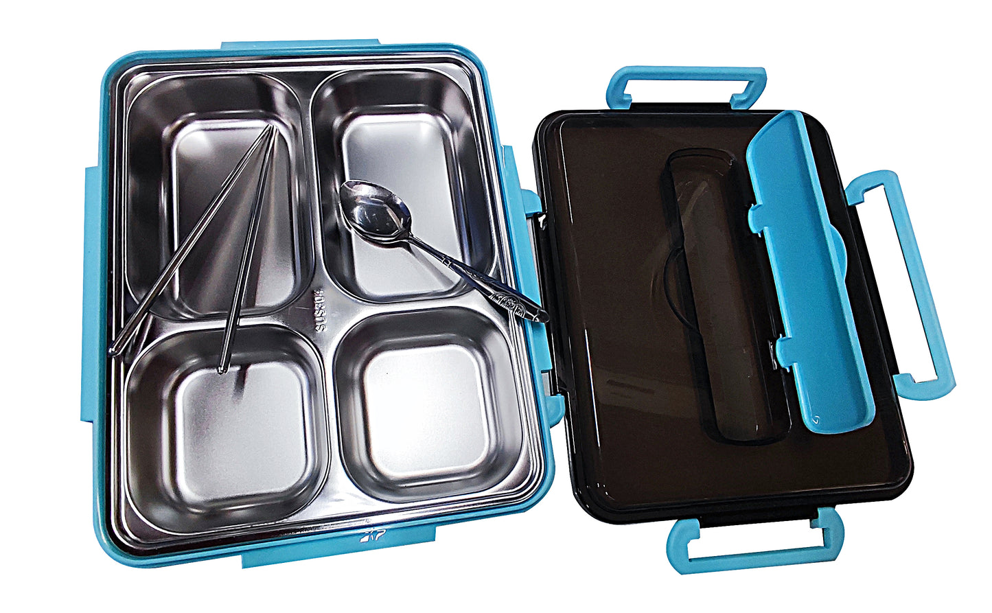Shopper52 Stainless Steel Lunch Box for Kids and Adults with 4 Compartments - LUNCH-2302-A