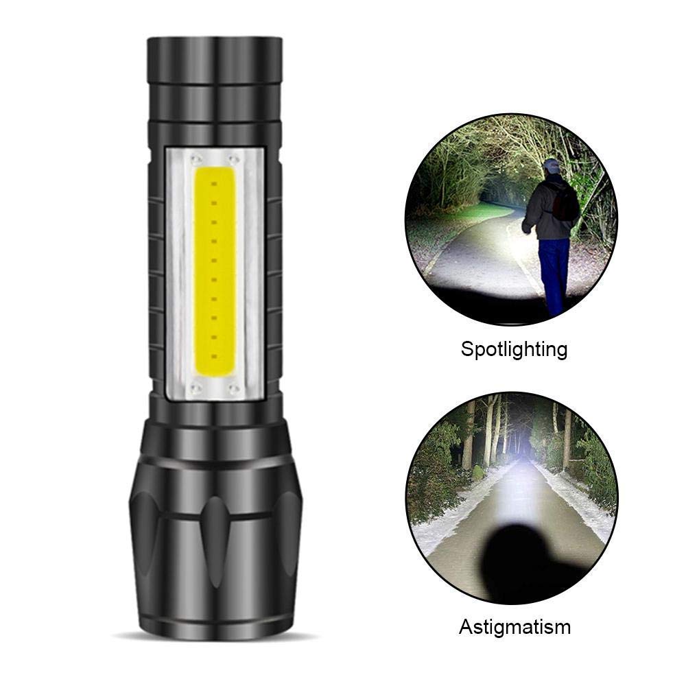 LED Flashlight with COB Light Mini Waterproof Portable LED Flashlight USB Rechargeable - MINITORCH