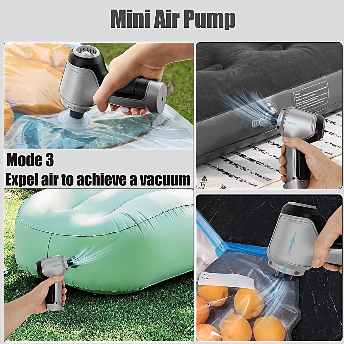 Cordless Mini Vacuum Cleaner and Air Duster with Multi-Nozzles for Car,Home,Office - WIRE-VACUUM