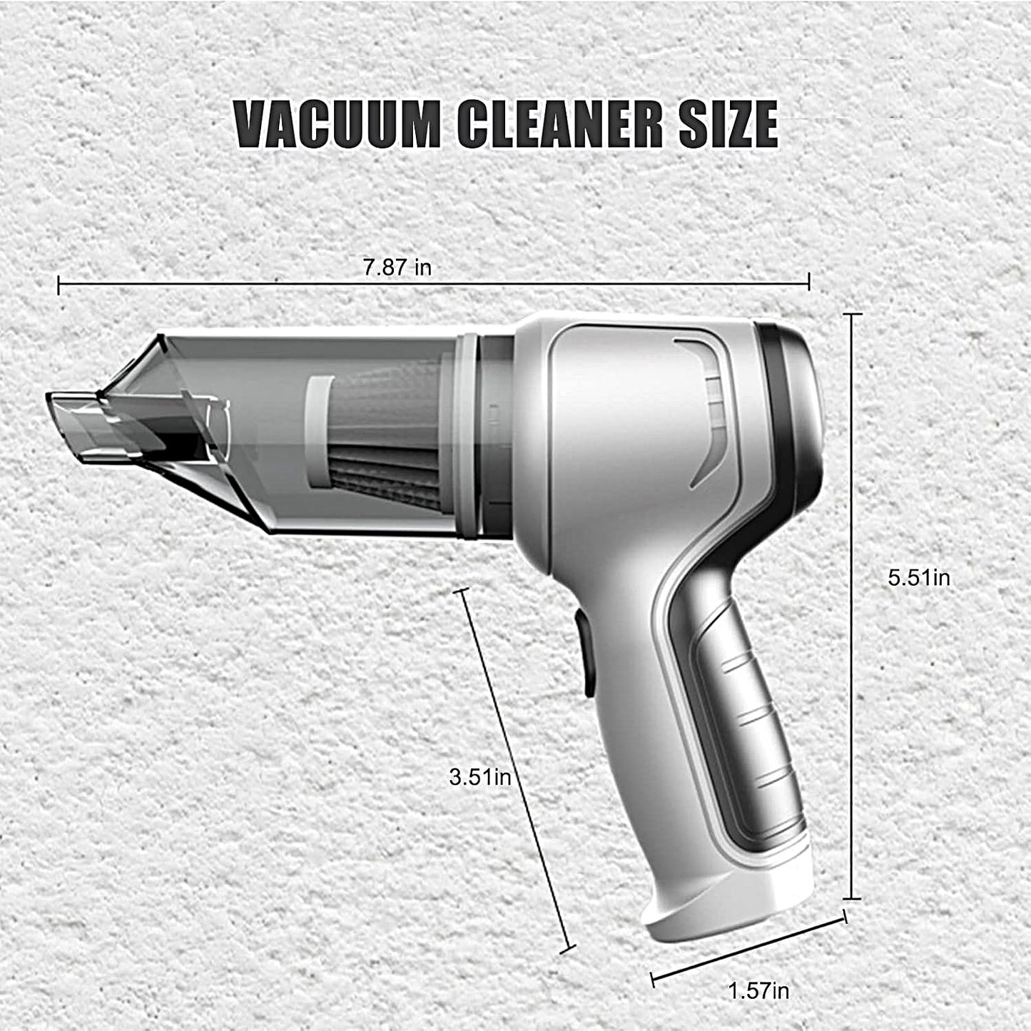 Cordless Mini Vacuum Cleaner and Air Duster with Multi-Nozzles for Car,Home,Office - WIRE-VACUUM