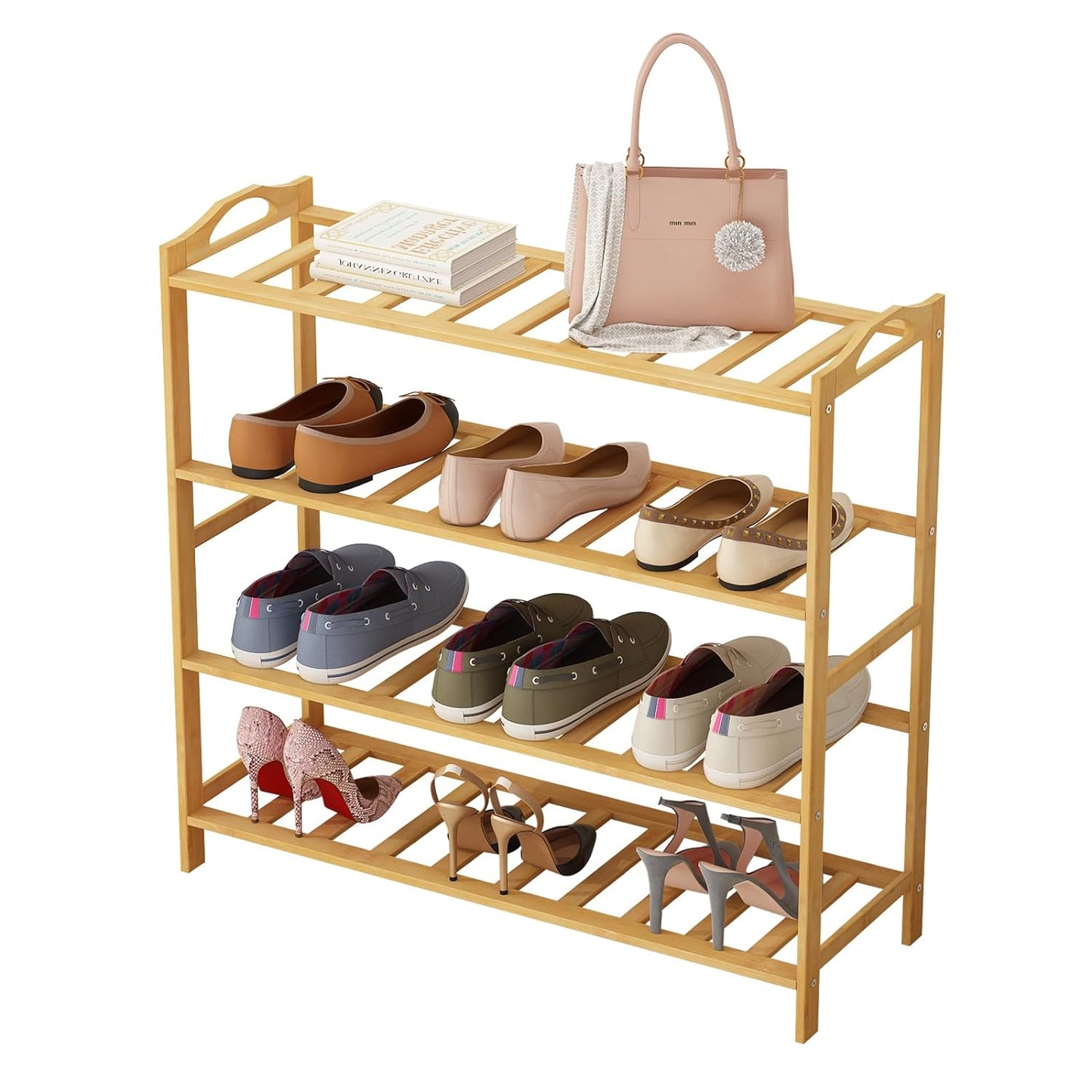 Wooden Bamboo Shoe Racks Slipper Stand Chappal Storage Organizer Utility Racks - WOD-SHRK