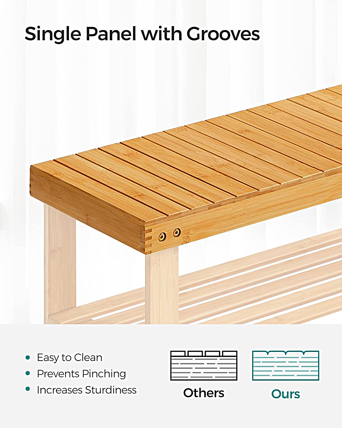 Bamboo 3 Tier Shoe Rack Bench, Premium Shoe Organizer or Entryway Bench, Perfect for Shoe Cubby, Entry Bench, Bathroom Bench, Entryway Organizer, Hallway or Living Room(Brown) - WOD-TAB-SHRK