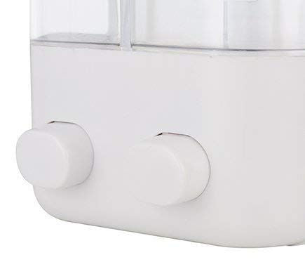 DOUDISP Dual Wall Mounted Soap Dispenser – 2-Chamber Liquid Shampoo & Conditioner Dispenser, Refillable Bathroom Wall Pump, Durable & Leak-Proof Design for Shower, Kitchen & Hotel Use