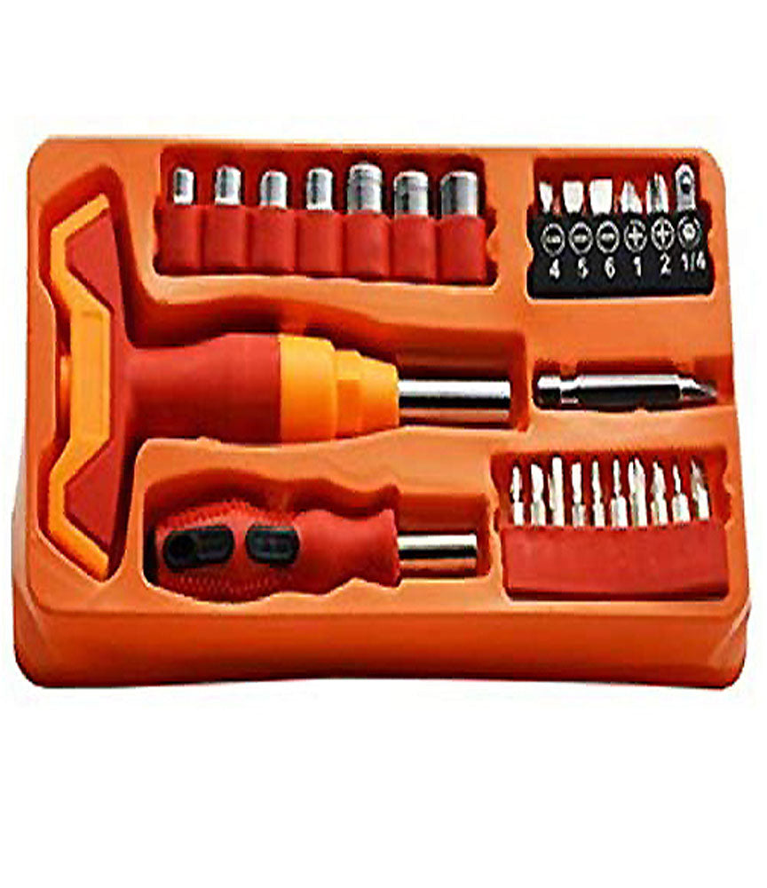 Multi purpose 27 Pcs Screwdriver Socket Set Combination Tool Wrench Tool Kit Magnetic Toolkit – 27PCTK