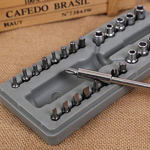 Heavy Duty Multipurpose Steel Alloy 28 Pieces Screwdriver Bit Set Combination Socket Set - 28PCTK