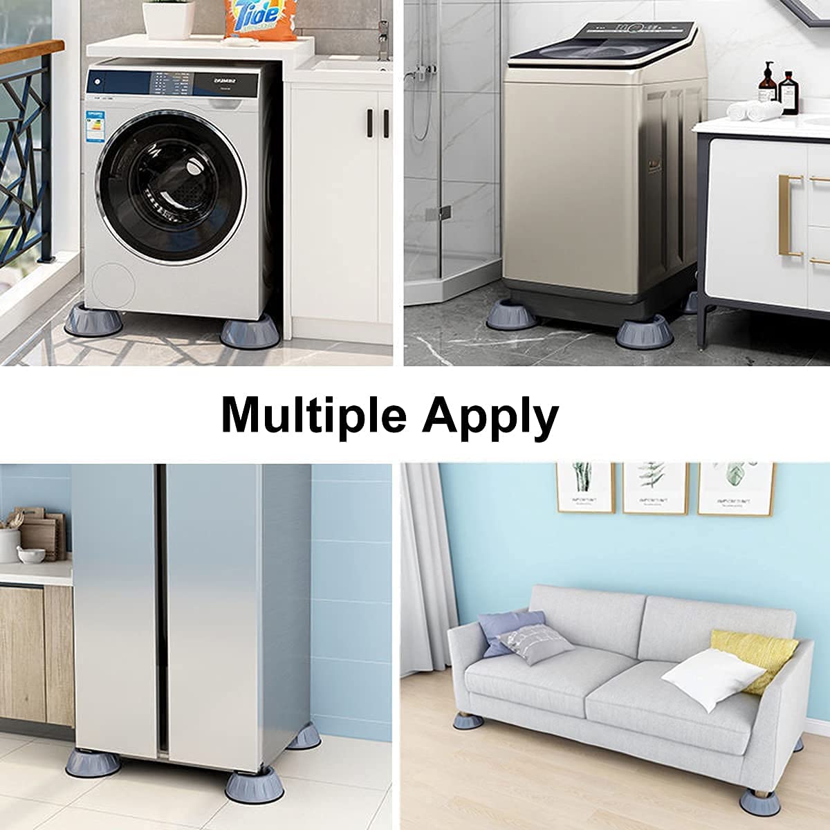 4 Pcs Washing Machine Stand Anti Vibration Pads Washer Foot Pads Dryer Heightening Pads Stabilizer Support Stand for Home - 4PCPAD