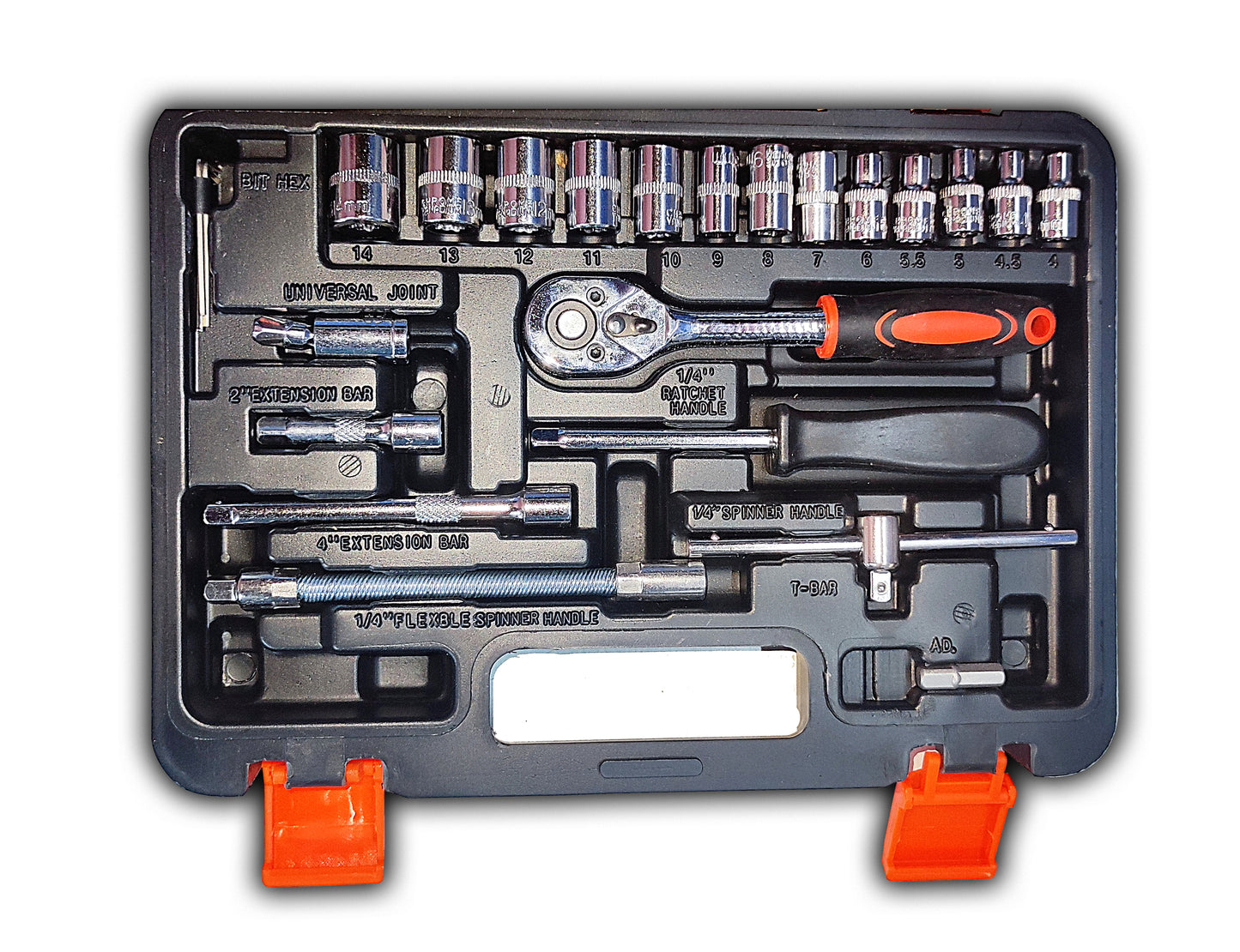 Hand Toolkit Premium Socket Hex Wrench Tool Set 1/4 Drive Socket Set - 53 pcs – 53PCTK