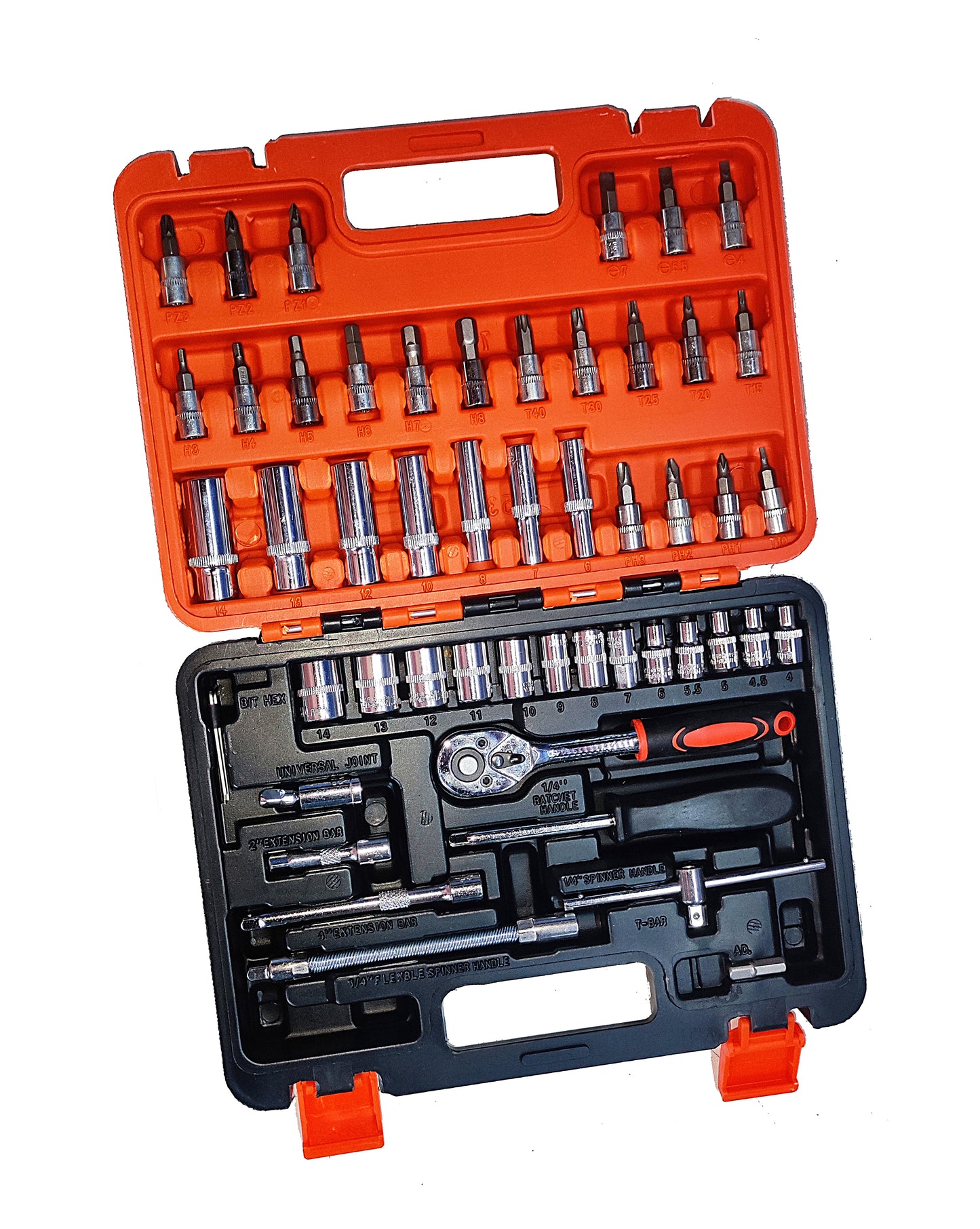 Hand Toolkit Premium Socket Hex Wrench Tool Set 1/4 Drive Socket Set - 53 pcs – 53PCTK