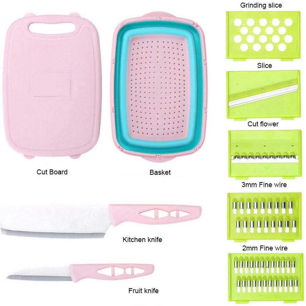 9in1 Multifunctional Chopper Cutting Boards Slicer Grater Peeler Durable Rice Collapsible Strainer - 9in1CHOP