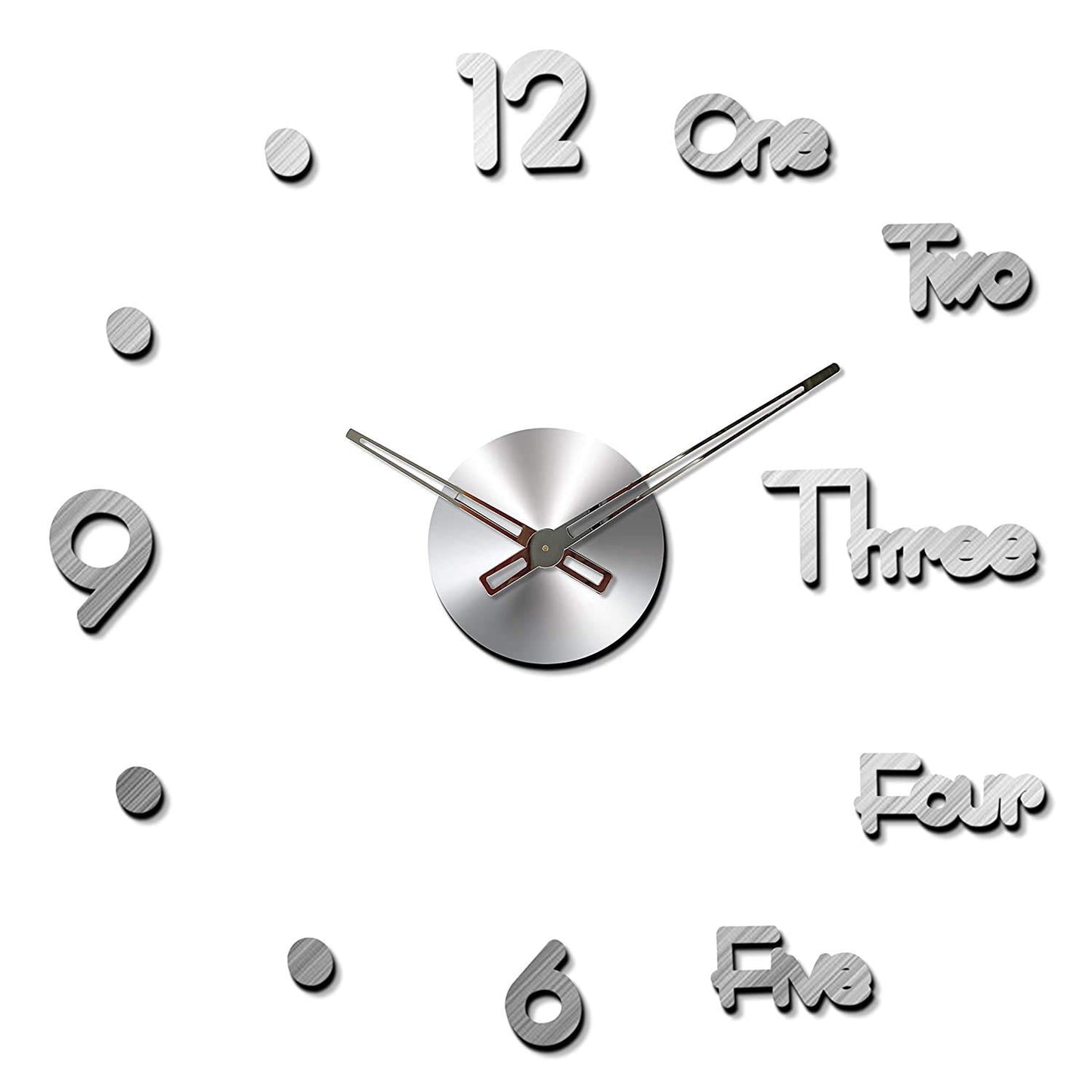 Acrylic DIY Frameless 3D Mirror Sticker Large Wall Clock for Home Office Decorations (Black) - AL050-S