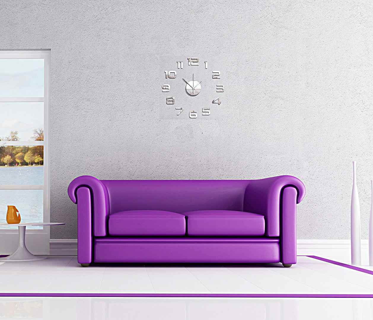 DIY Wall Clock 3D Sticker Home Office Decor 3D Wall Clock (Covering Area : 30cm * 30cm) - AL002S-30CM
