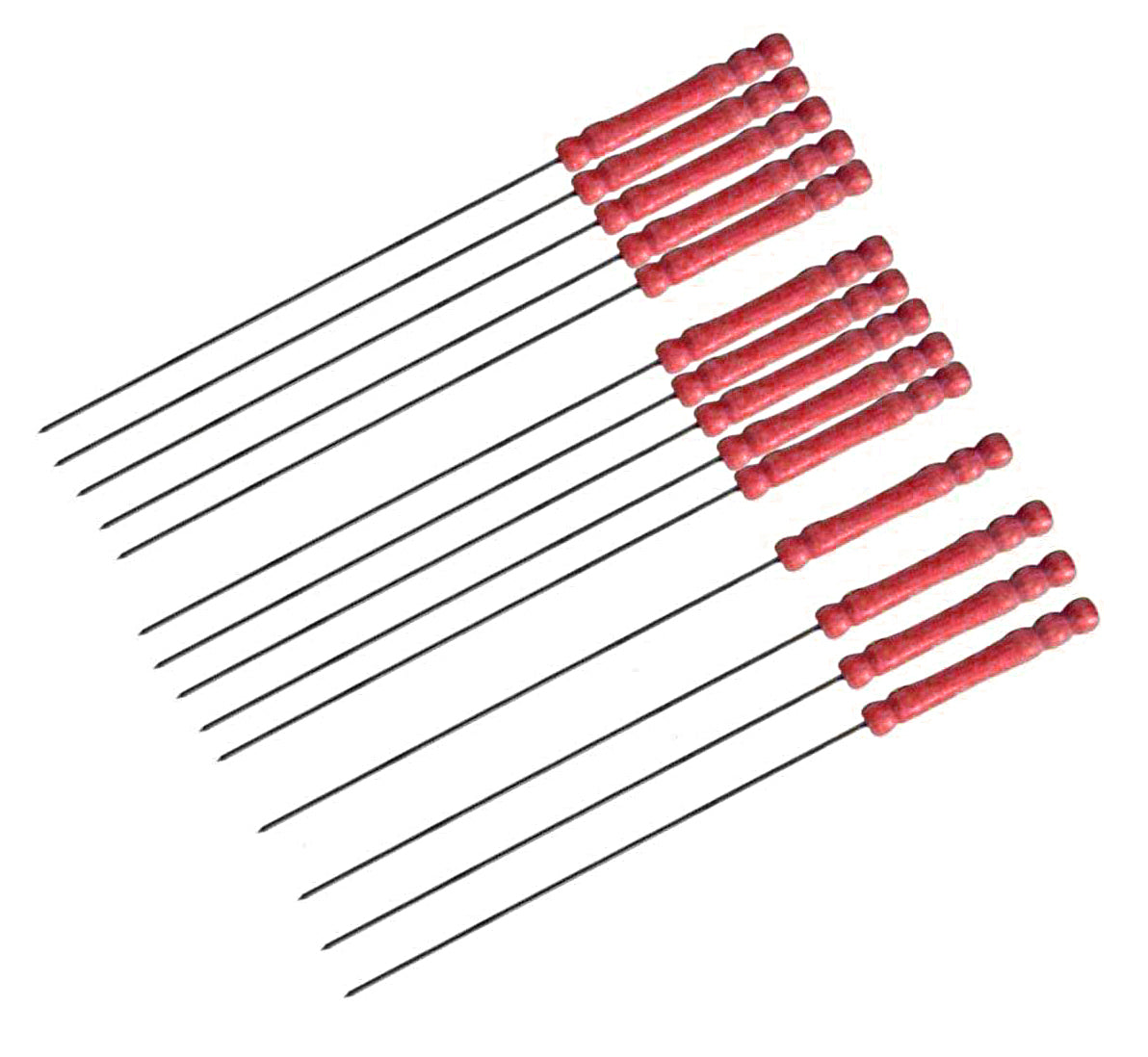 BBQ Skewers Tandoor for Barbecue, Grill | Stainless Steel Stick with Wooden Handle Pack of 12 - BBQSKW