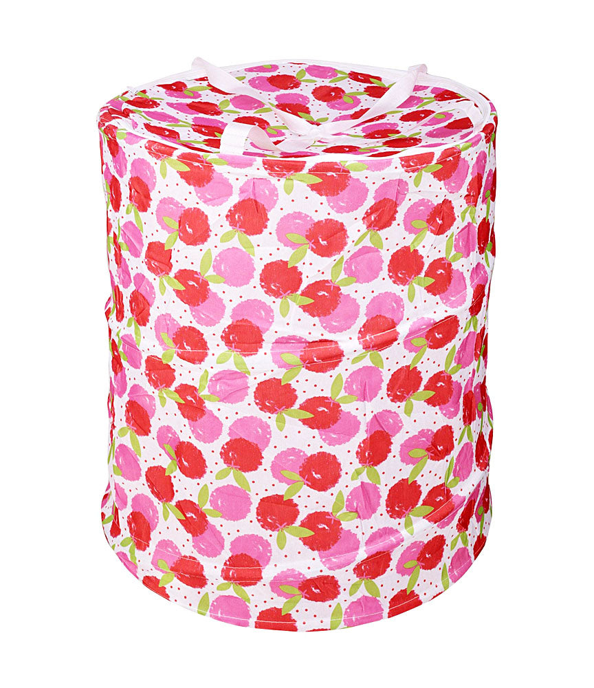 Multipurpose Foldable and Collapsible Pop-Up Round Laundry Bag Basket with Zippered Lid Laundry Bag - CNJHUBG