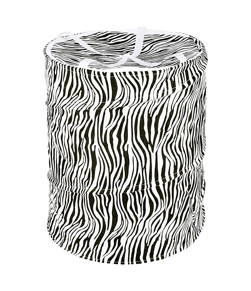 Multipurpose Foldable and Collapsible Pop-Up Round Laundry Bag Basket with Zippered Lid Laundry Bag - CNJHUBG