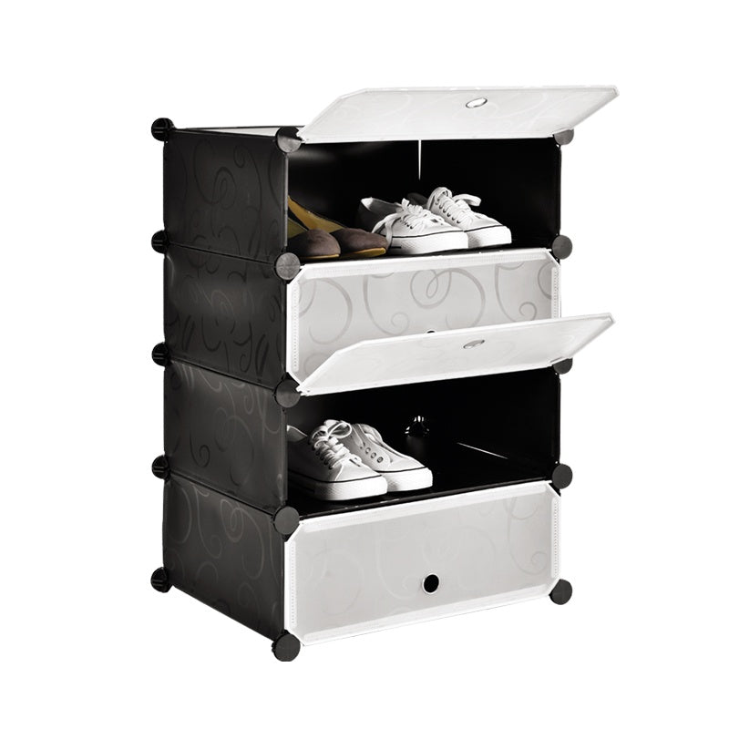 4 layer Plastic Sheet Cube Shoe Rack Storage - CUBSHRK4L