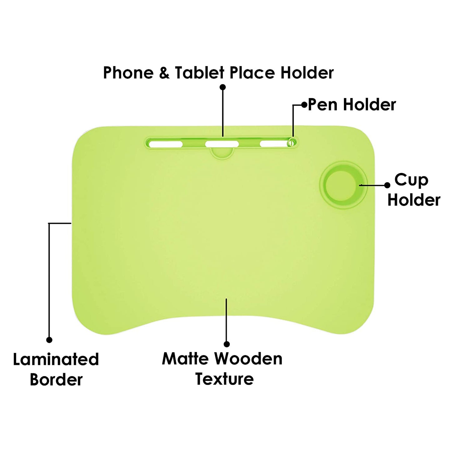 Foldable Portable Adjustable Multifunction Laptop Study Lapdesk Table - HQMPTCUP-GR
