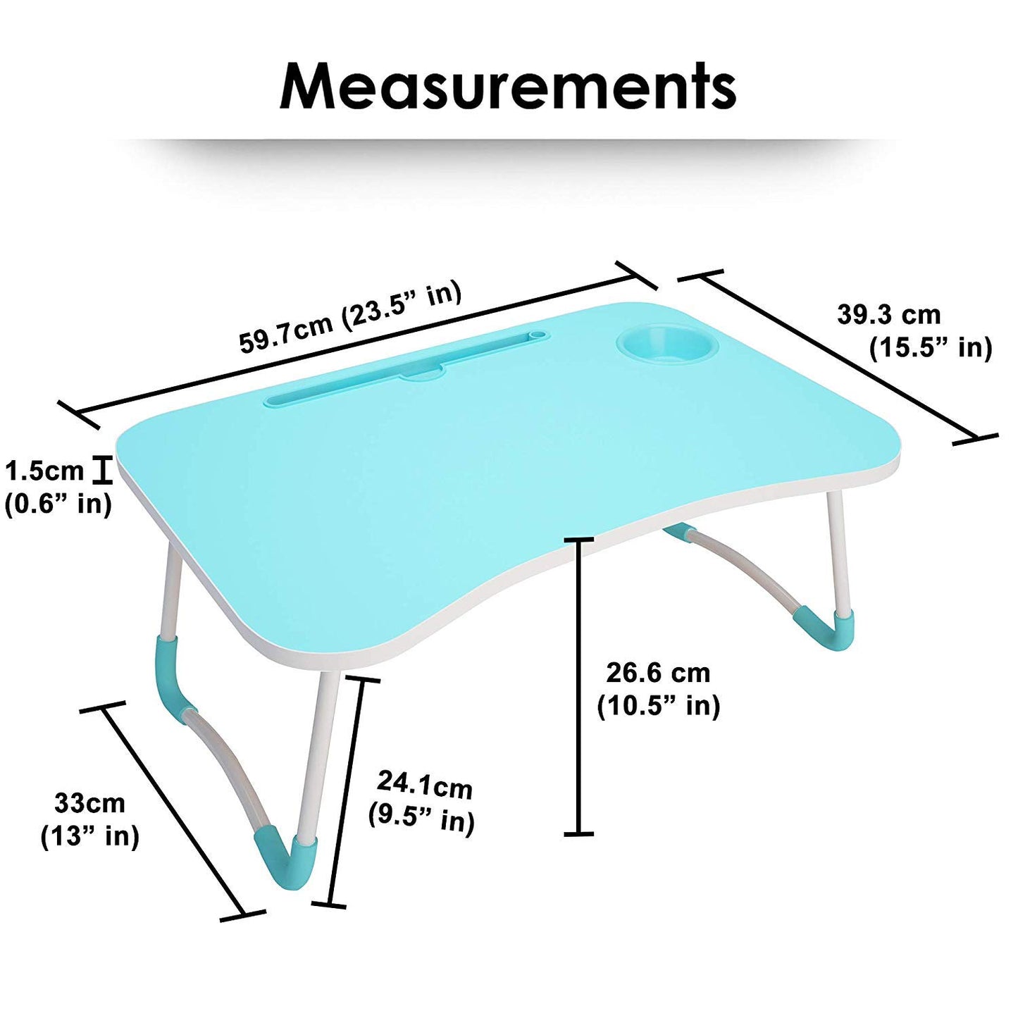 Foldable Portable Adjustable Multifunction Laptop Study Lapdesk Table - HQMPTCUP-BU