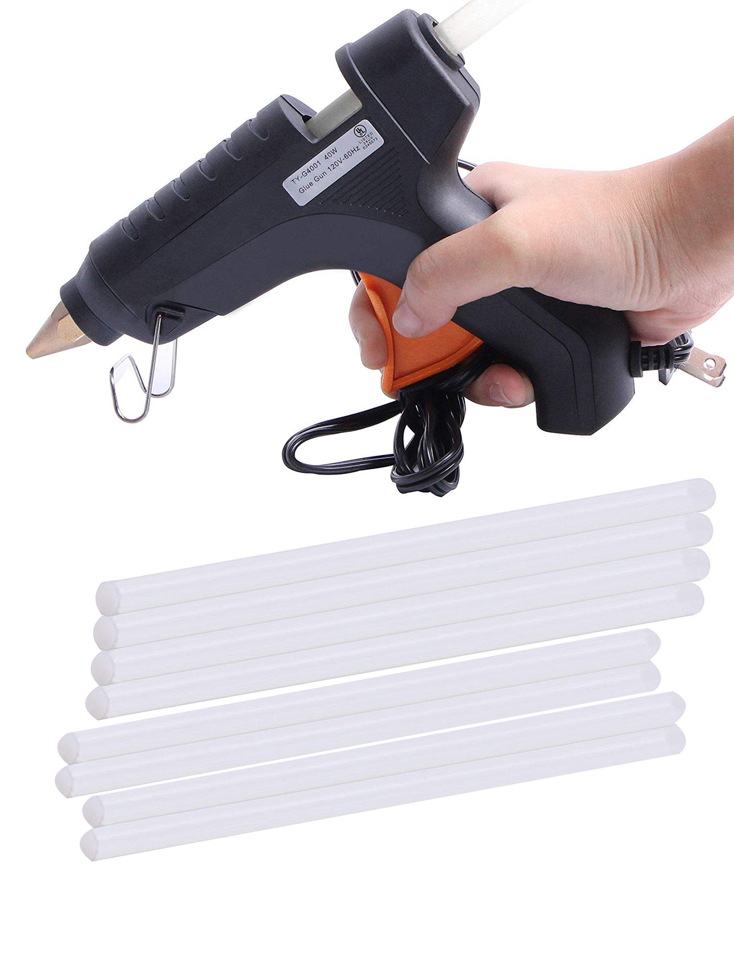 Hot Melt Plastic Glue Gun with 2 Glue Sticks for School Kids Art Craft Home Industrial Use Decorating Purpose - HTGLVEGN-01