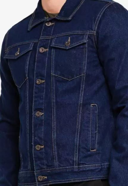 Men Regular Fit Washed Full Sleeve Toned Blue Denim Jacket