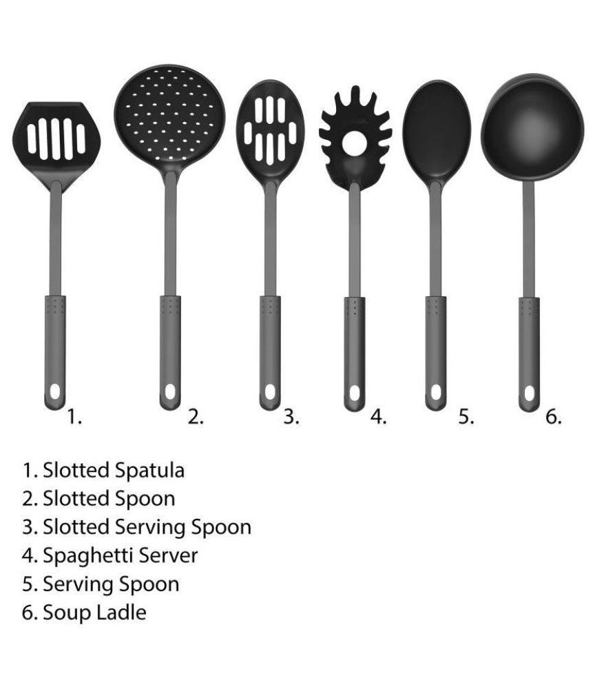 Plastic Polypropylene Kitchen Tools Silicone Spatula, Mixing and Slotted Spoon - KITCHENTOOL