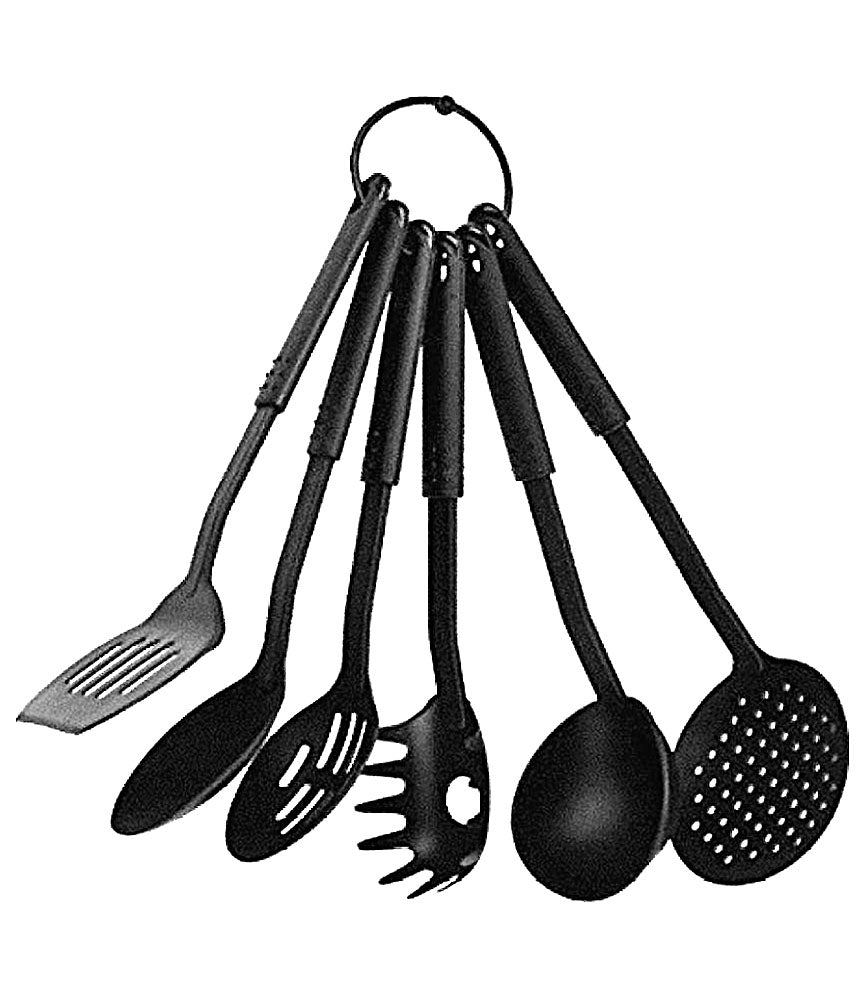 Plastic Polypropylene Kitchen Tools Silicone Spatula, Mixing and Slotted Spoon - KITCHENTOOL