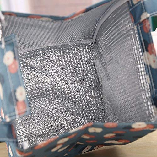 Portable Cooler Bag FOLD-Over Insulated Lunch Bag with Handle and Travel Tote Bag Office Lunch Bag - LUNCHBAGMX-BG