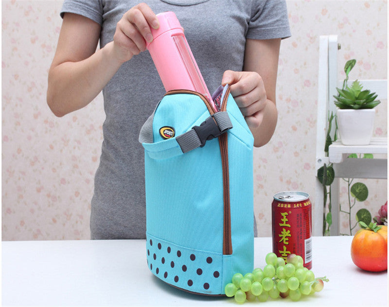 Portable Canvas Thermal Insulated Lunch Box Lunch Tote Bag Small Lunch Bag - LUNCHBAGSPORT-BU