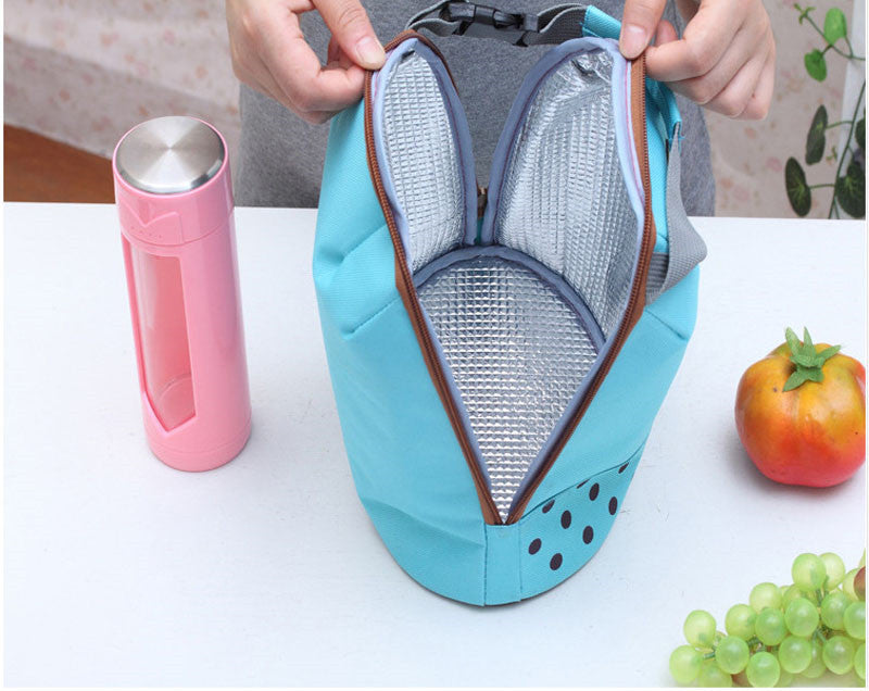 Portable Canvas Thermal Insulated Lunch Box Lunch Tote Bag Small Lunch Bag - LUNCHBAGSPORT-BU