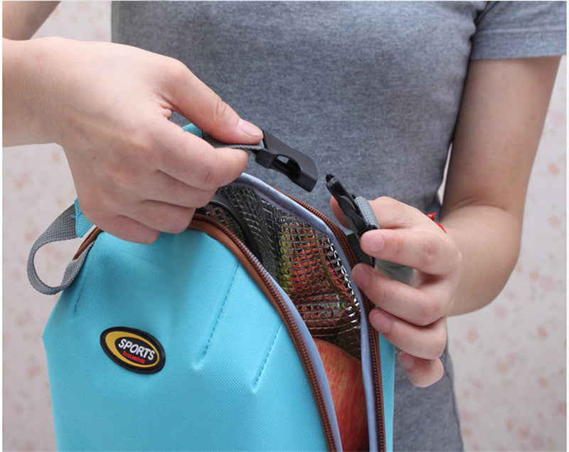 Portable Canvas Thermal Insulated Lunch Box Lunch Tote Bag Small Lunch Bag - LUNCHBAGSPORT-BU