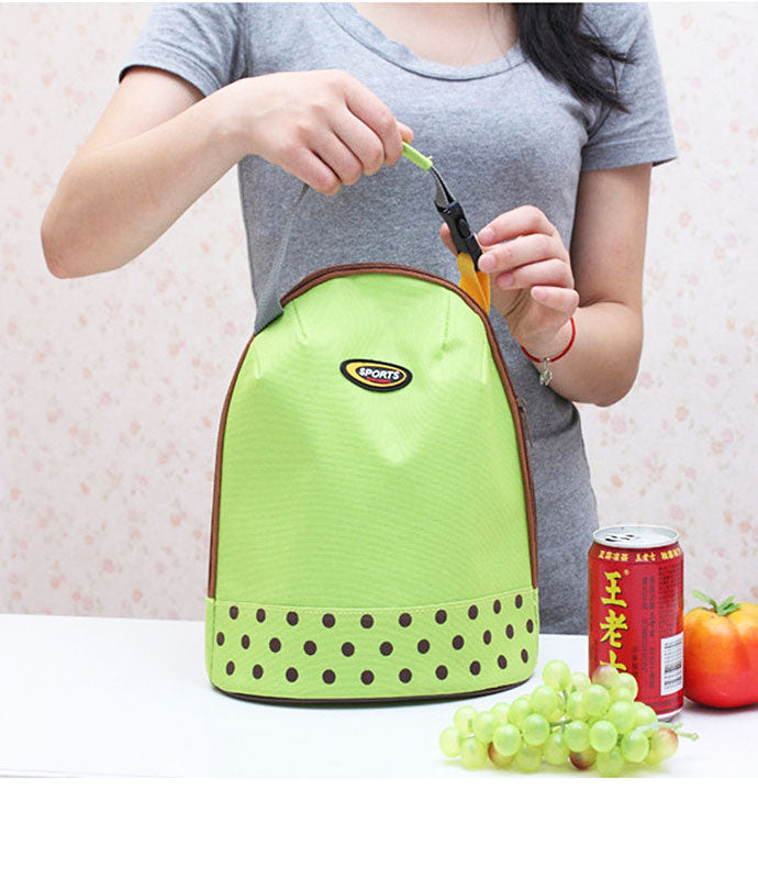 Portable Canvas Thermal Insulated Lunch Box Lunch Tote Bag Small Lunch Bag - LUNCHBAGSPORT-GR