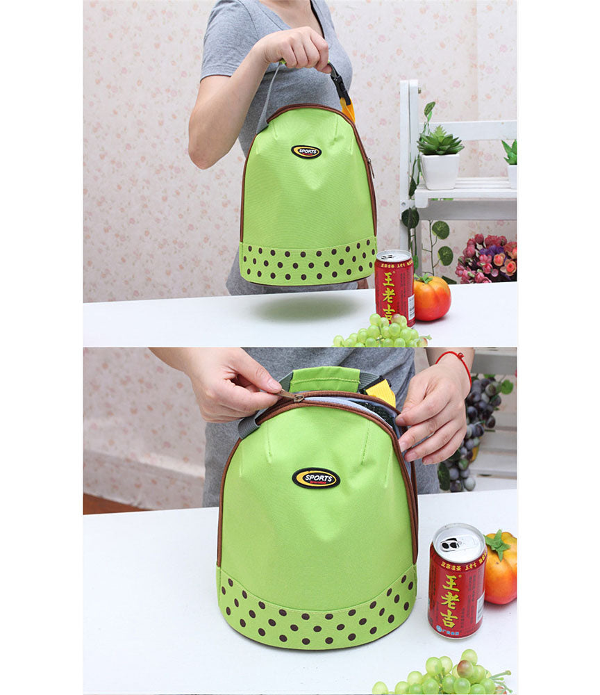 Portable Canvas Thermal Insulated Lunch Box Lunch Tote Bag Small Lunch Bag - LUNCHBAGSPORT-GR