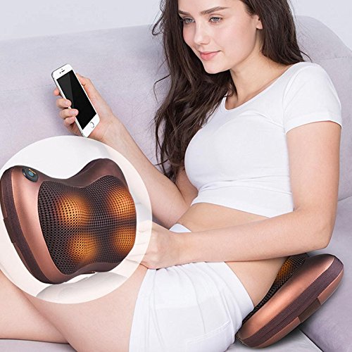 Neck Back Shoulder Heat Pillow Deep Kneading Massager For Car Home Office Massager - MASSAGEPLW