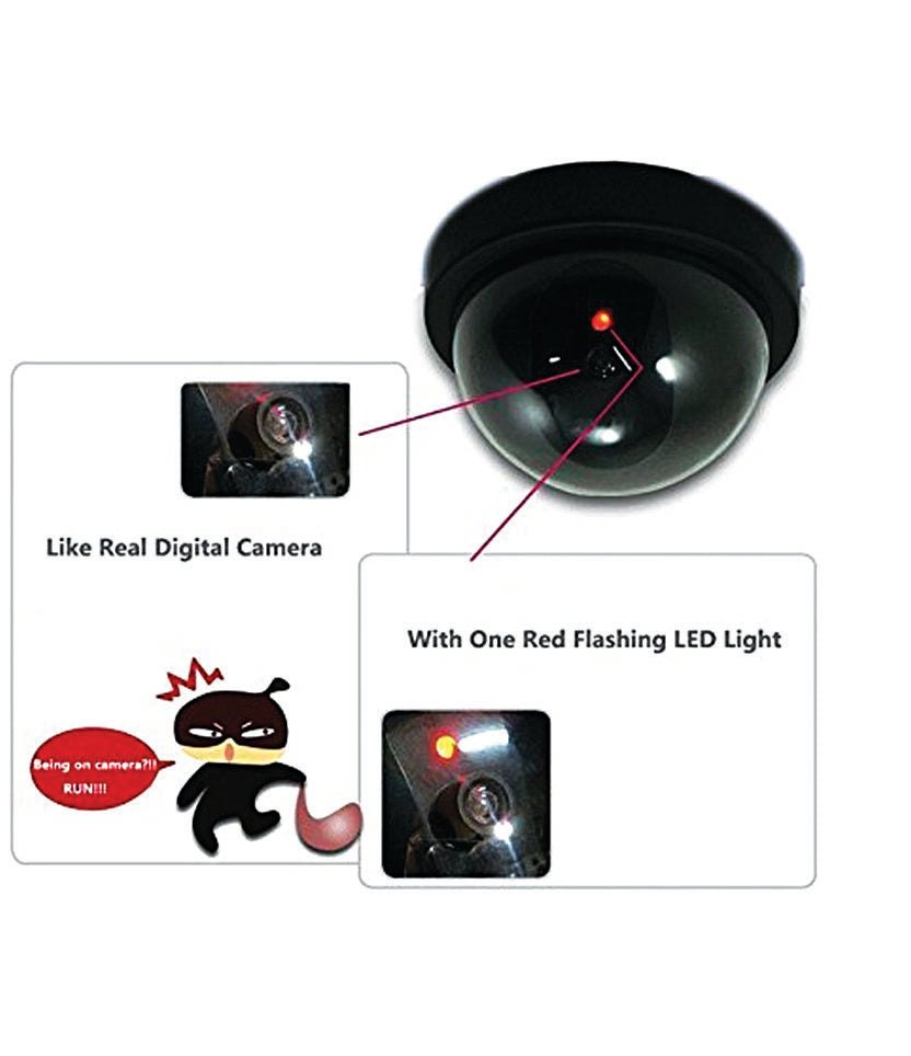 Realistic Dummy Fake Camera Infrared Sensor Dome Wireless Security Camera with Blinking Led Realistic Looking CCTV Surveillance - SCTCMR