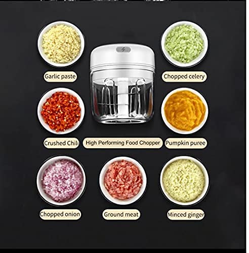 Portable USB Rechargeable Electric Fruit Vegetable Onion Garlic Cutter Food Speedy Chopper Slicer, Food Processor (250 ml) - SPDCOP-ELC