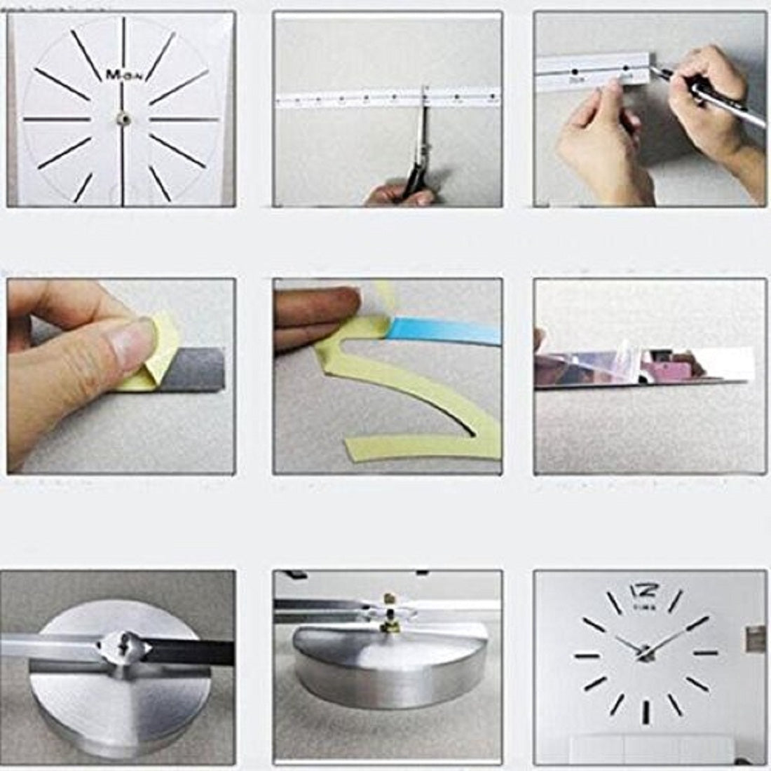 DIY Wall Clock 3D Sticker Home Office Decor 3D Wall Clock (Covering Area : 30cm * 30cm) - T4215S-30CM
