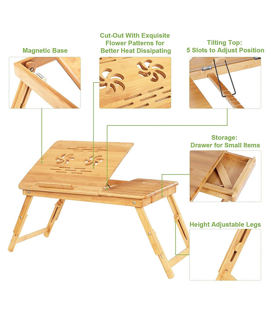 Laptop Table Stand Wooden Multipurpose Table Study and Reading WODTB2